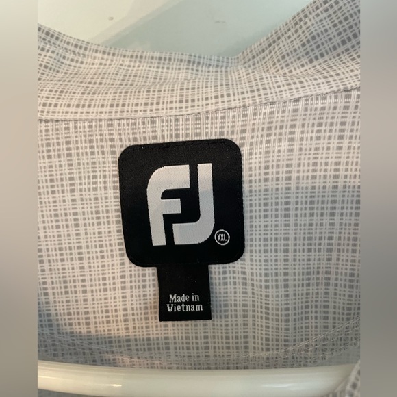 Footjoy Golf Polo Men’s XXL Bellport Country Club Gray/‎ White Plaid - Picture 2 of 5